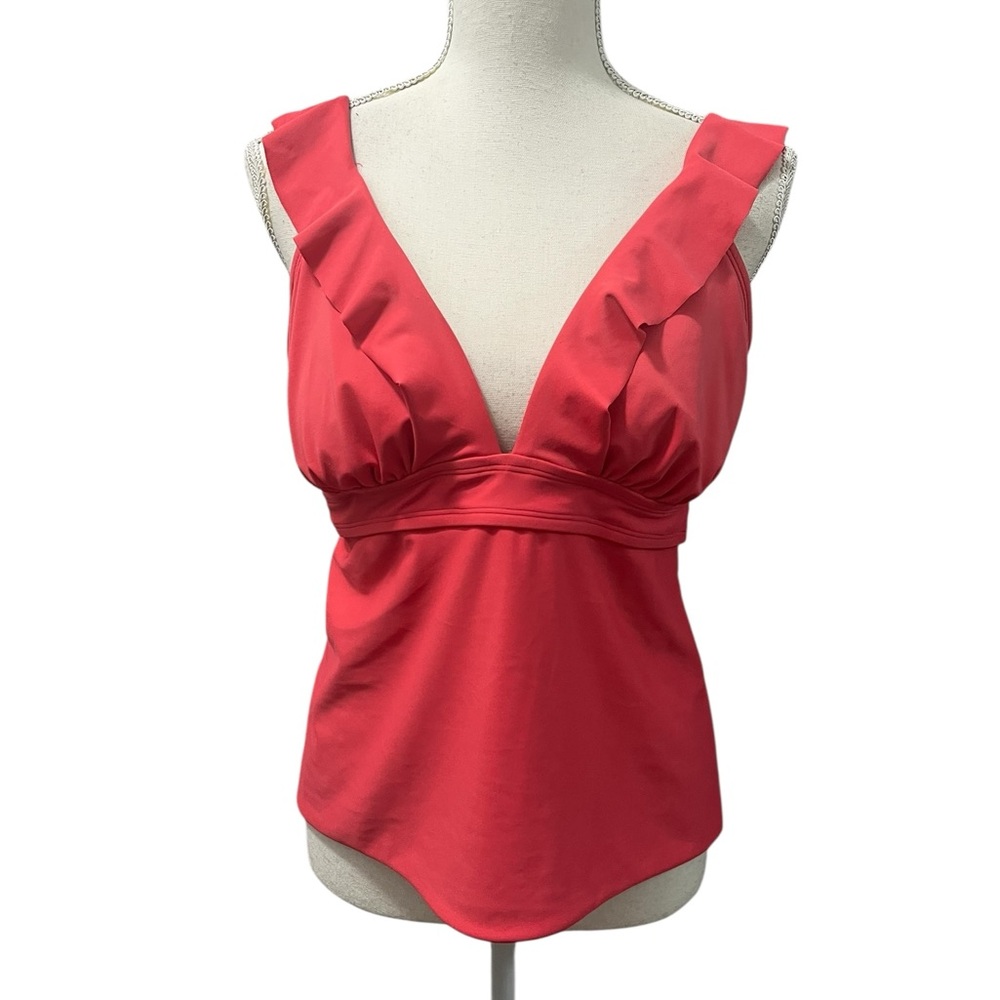 *NFS*Kona Sol Tankini V Neck Open Strap Back Swimwear Top L